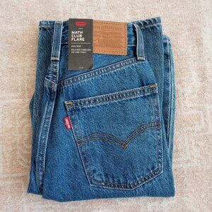 NWT Levi’s Premium Math Club Flare High Rise Medium Wash Denim Jeans TENCEL